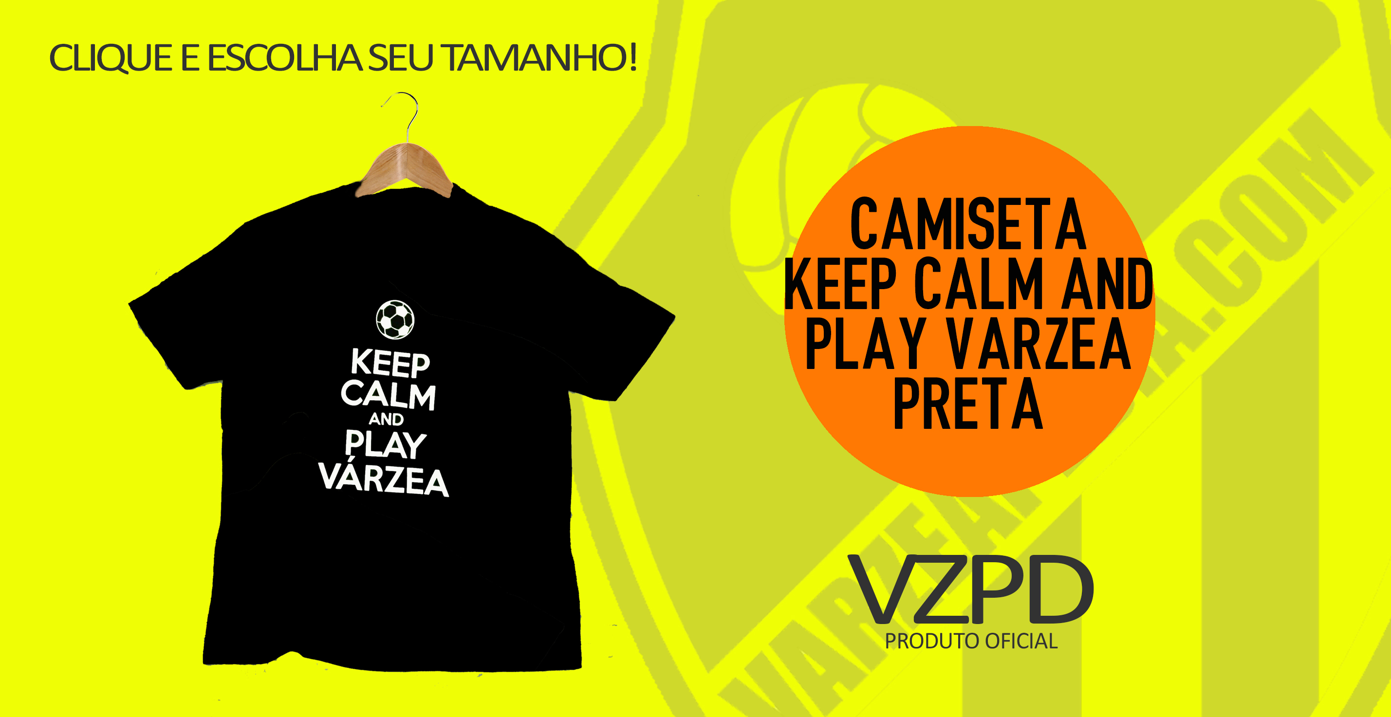 Camiseta keep calm and play varzea preta